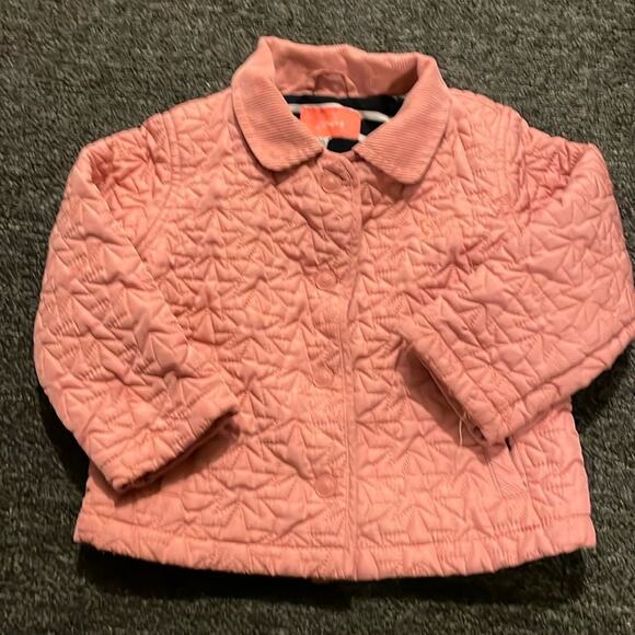 Joules Brand Girl's size 18-24 Months Pink Quilted Jacket Button Up - Picture 1 of 7